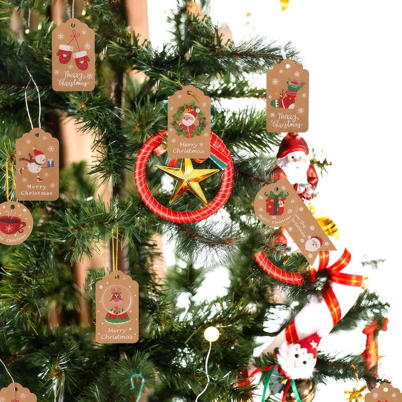 Kraft Hang Tag - 50Pcs Christmas Tags 10 Styles Xmas