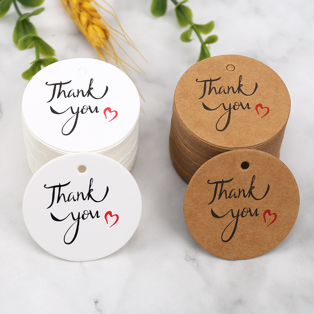 Kraft Hang Tag - 100pcs Thank You Kraft Paper Tags