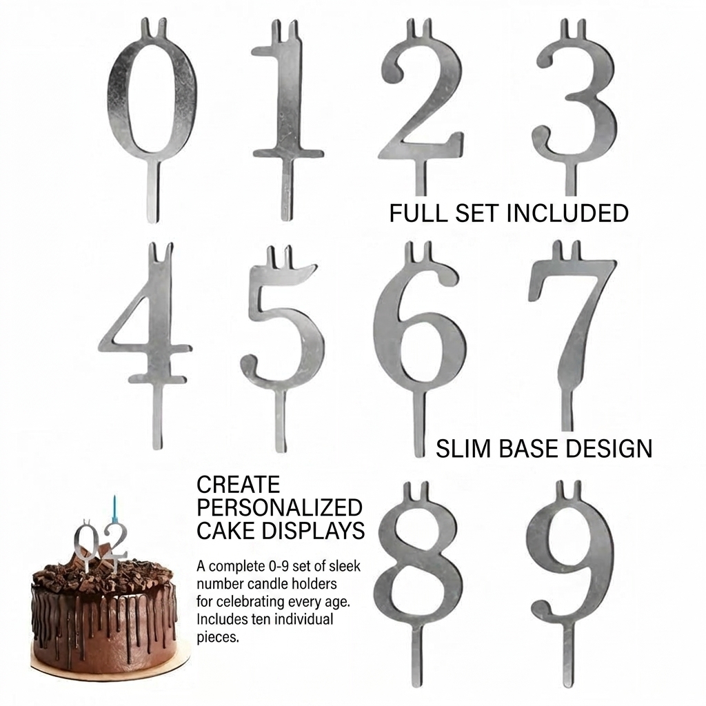 Stainless Steel Number Birthda - Candle Holder Supplies review and price