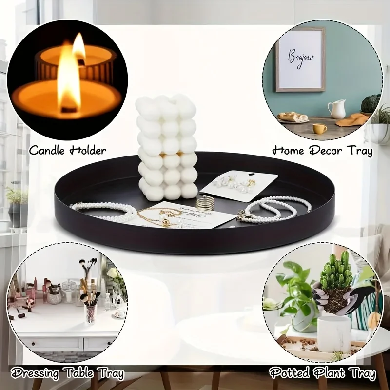 1Pc Modern black circular ABS  - Candle Holder Supplies review and price