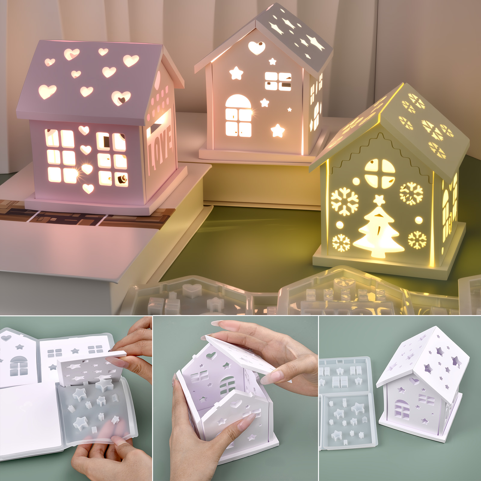 3D House Silicone Mold DIY Chr - Candle Holder Supplies review and price