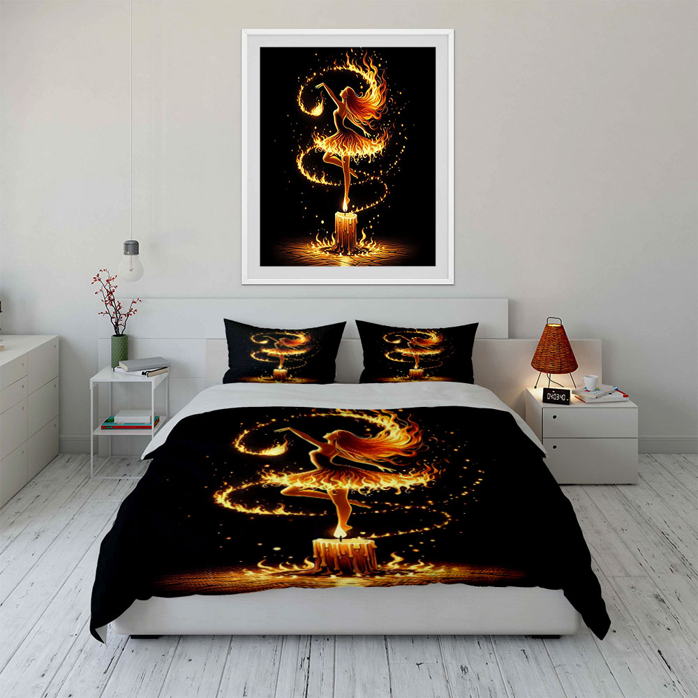 Fiery Dance Candle Art Set Bed - Candle. Queen review and price