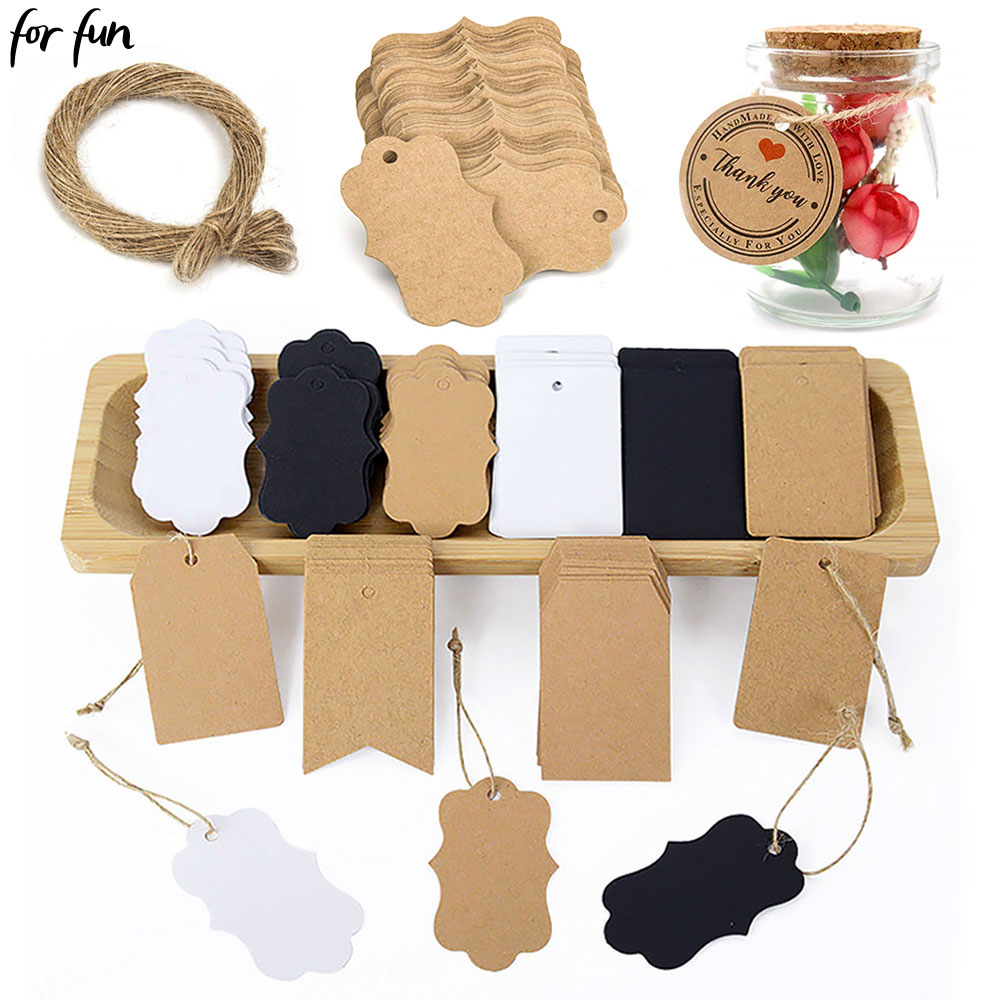 For Fun 100PCS Kraft Paper Tag - Kraft Hang Tag review and price