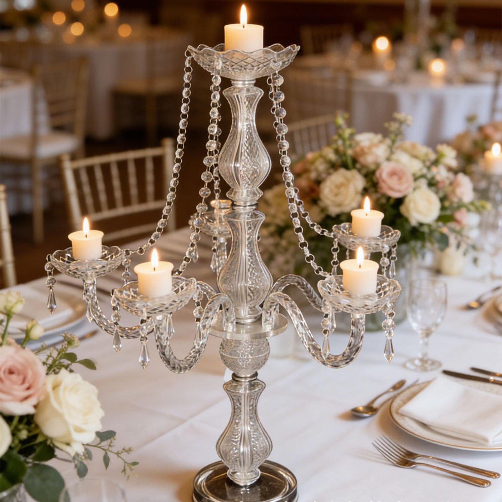 Crystal Candelabra Elegant Wed - Candle Holder Supplies review and price